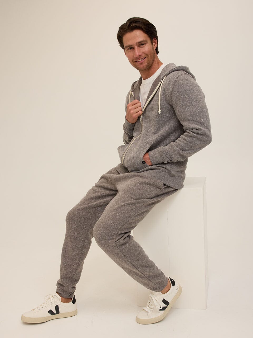 Triblend Zip Fleece Hoodie