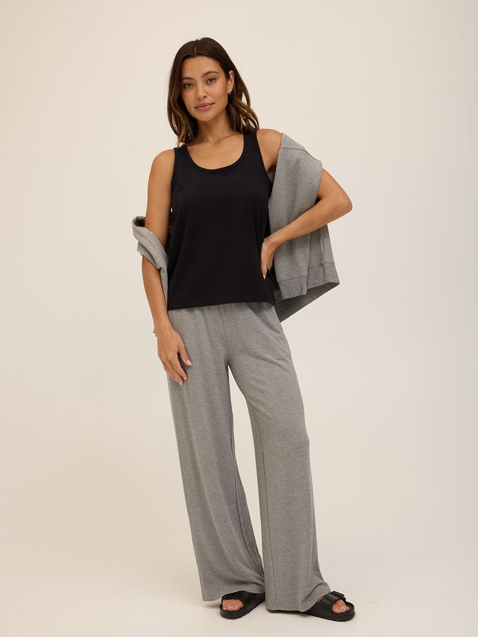 Esmeralda Feather Fleece Wide Leg Pant