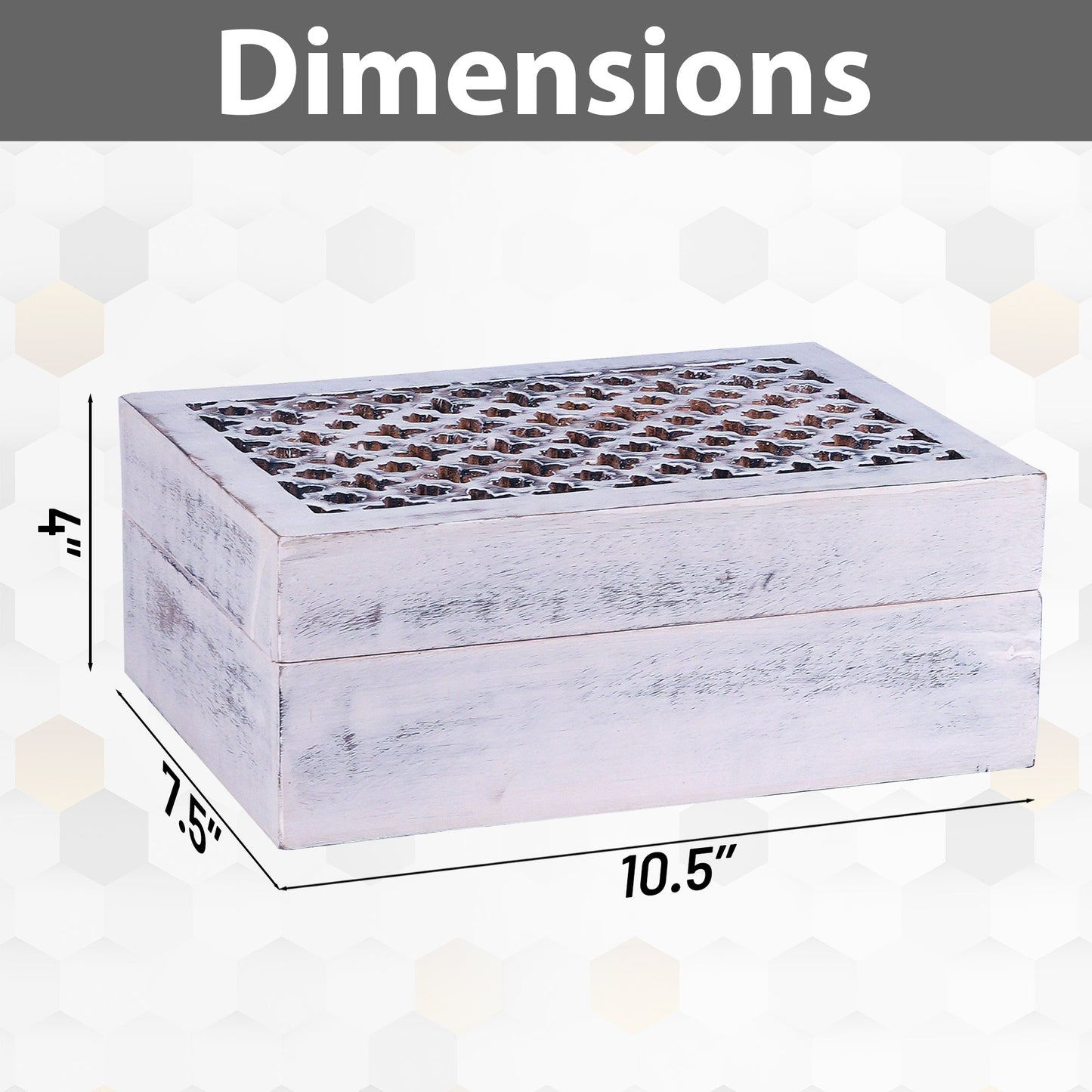 Trellis Wooden Handmade Boxes in Distressed White