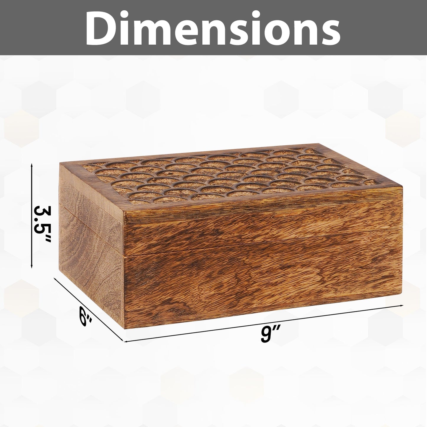 Carved Scallop Boxes in Medium Burnt