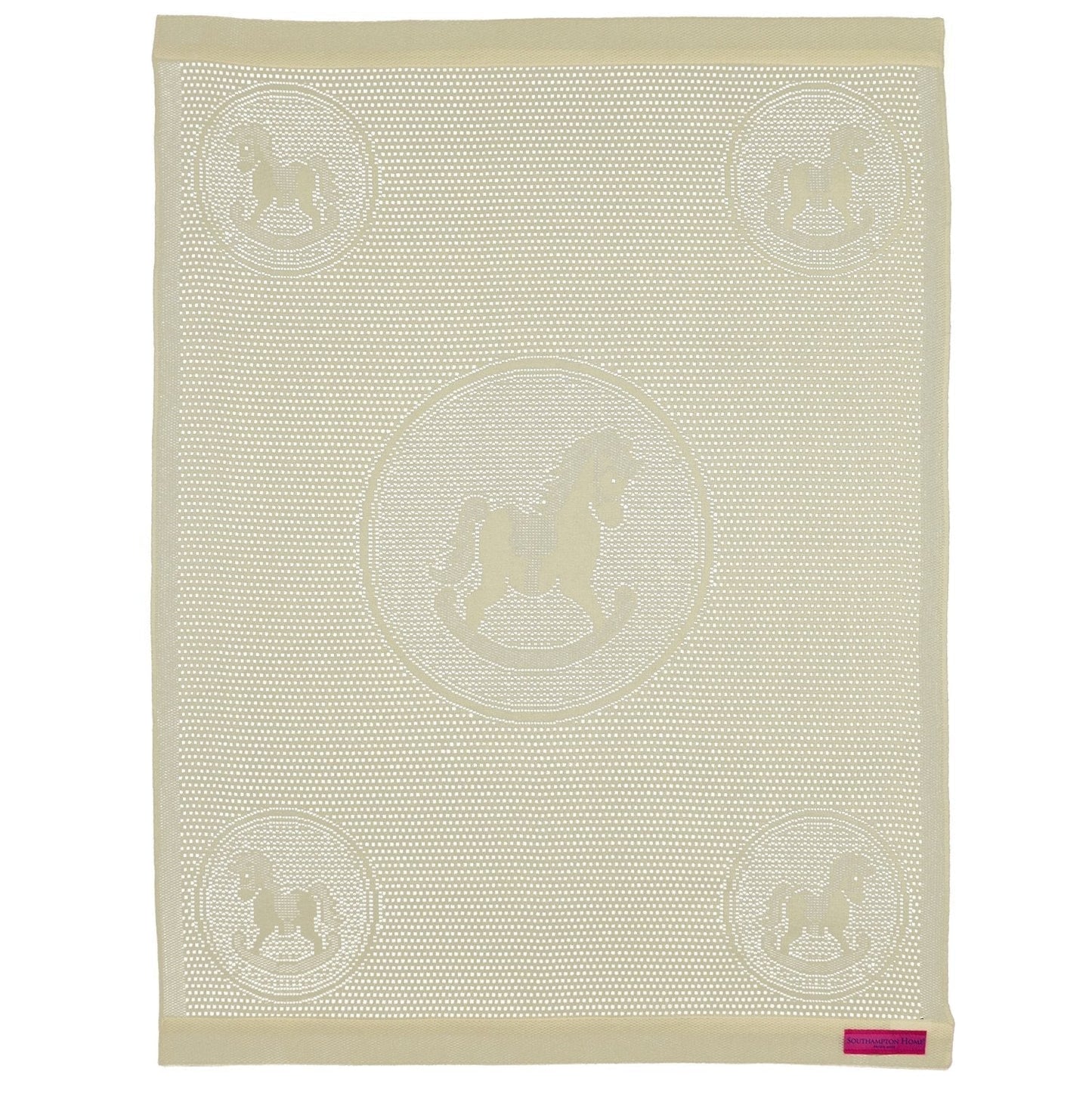 Southampton Home Lace Weave Rocking Horse Baby Blanket ~ Yellow ~