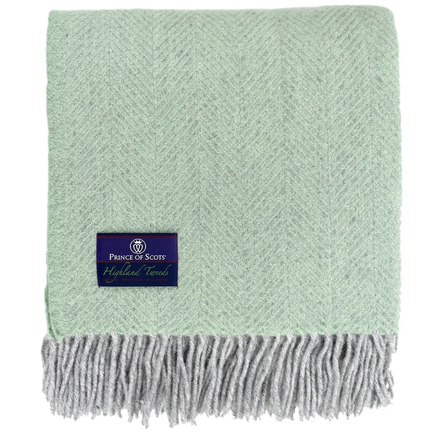 Highland Tweeds Herringbone Pure New Wool Throw ~ Basil ~