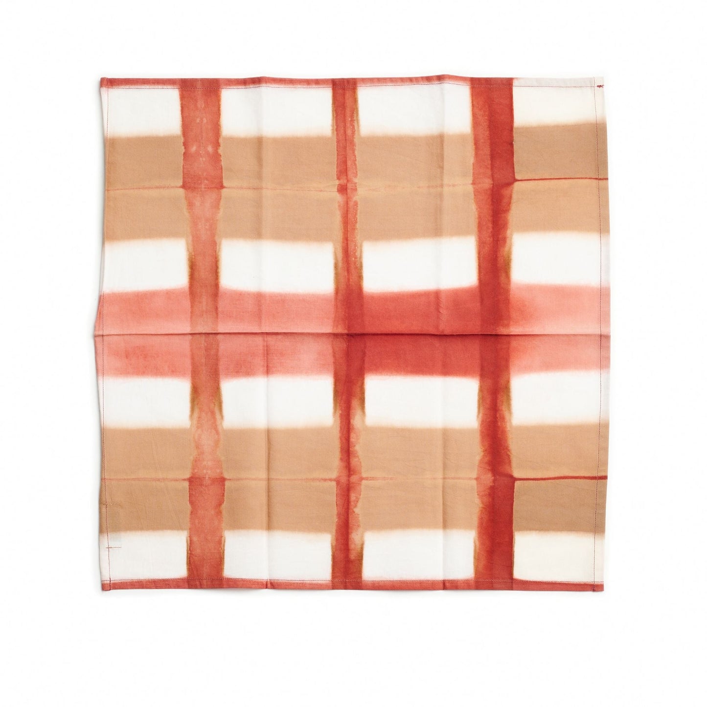 Chowk Red Cotton Hand Clamp Dye Artisanal Table Napkin ( set of 4 )