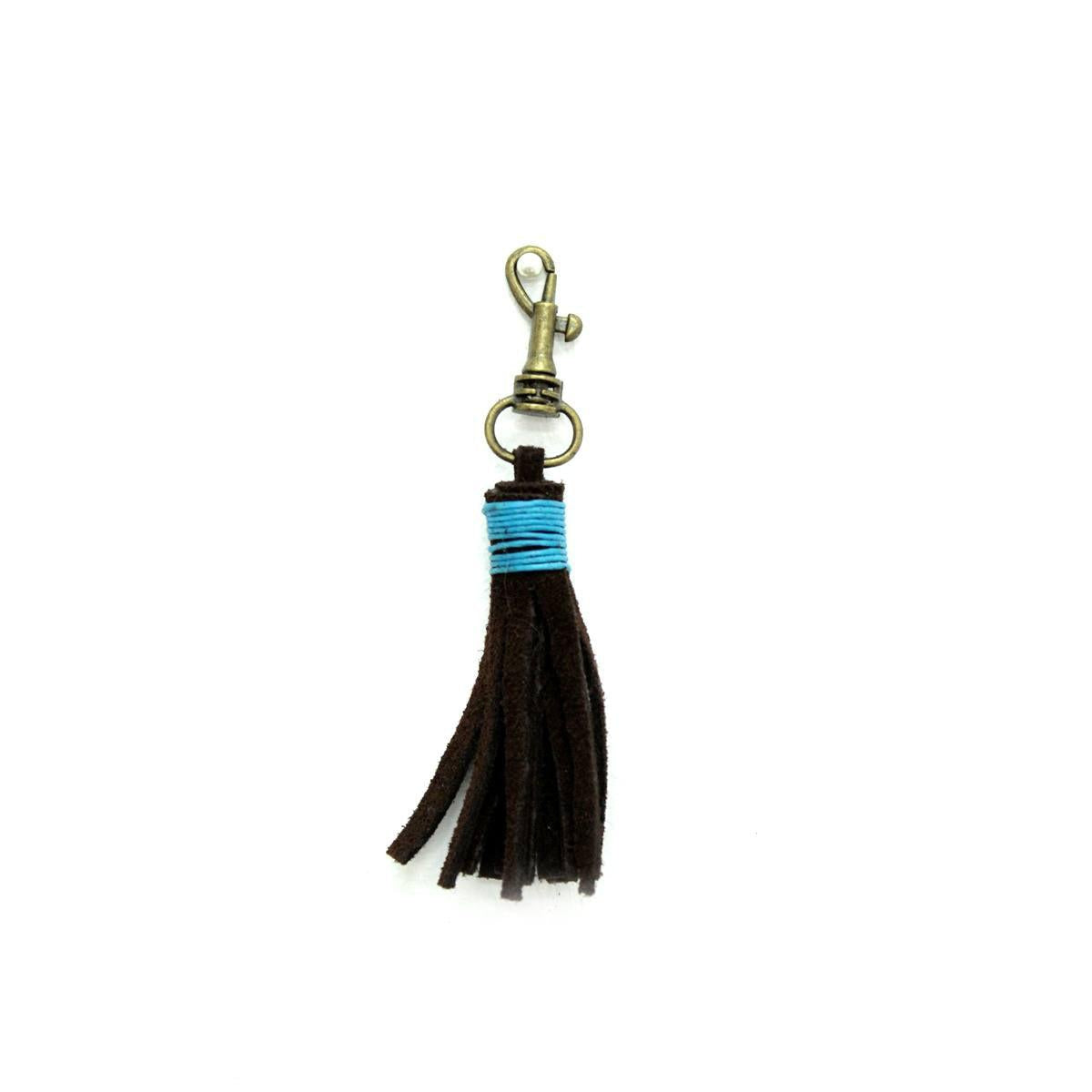 Leather Tassel Zipper Pull | Unisex Handmade Keychain in Minimal Boho Style | Thailand