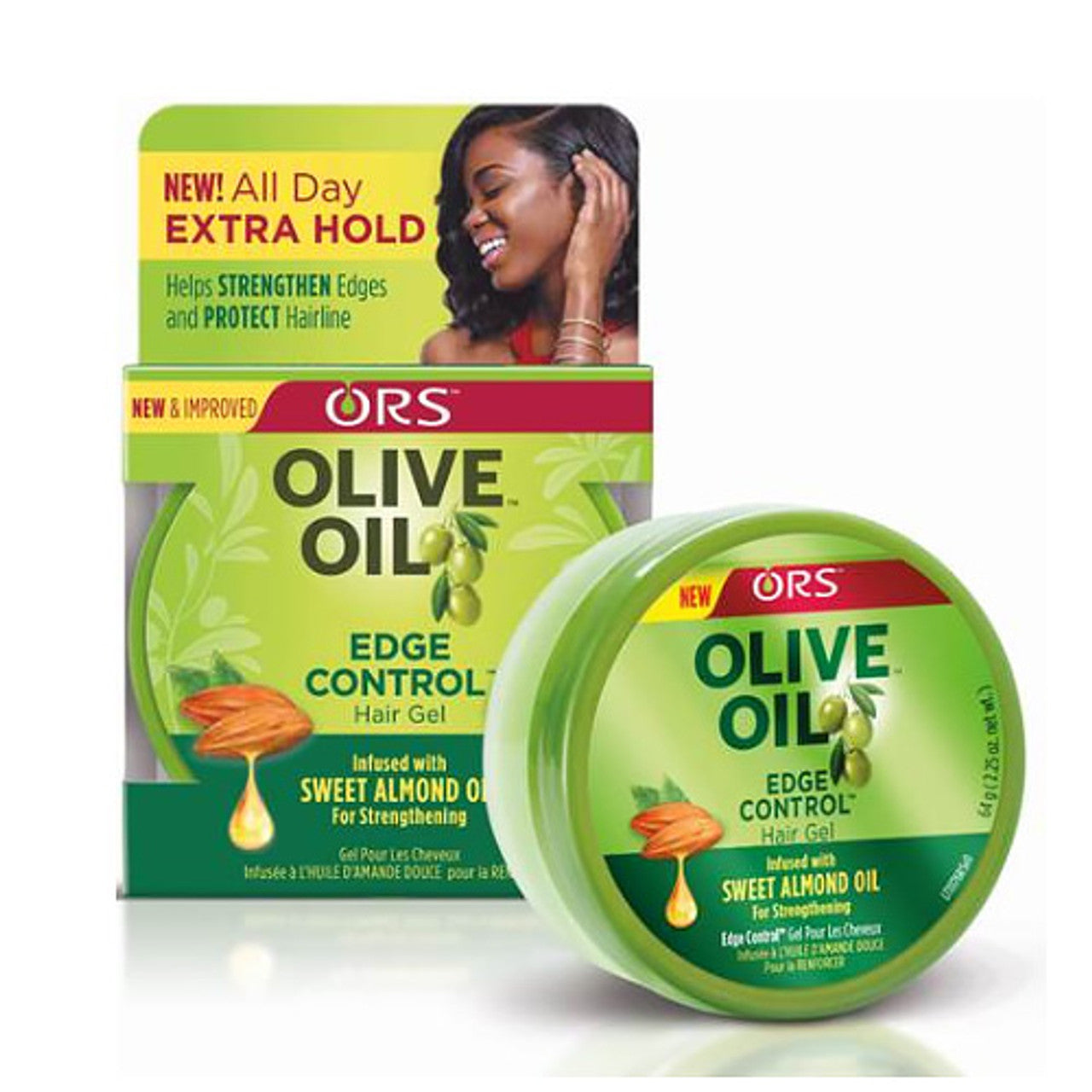 ORS Organic Root Stimulator Olive Oil Edge Control Hair Gel 2.25 Oz