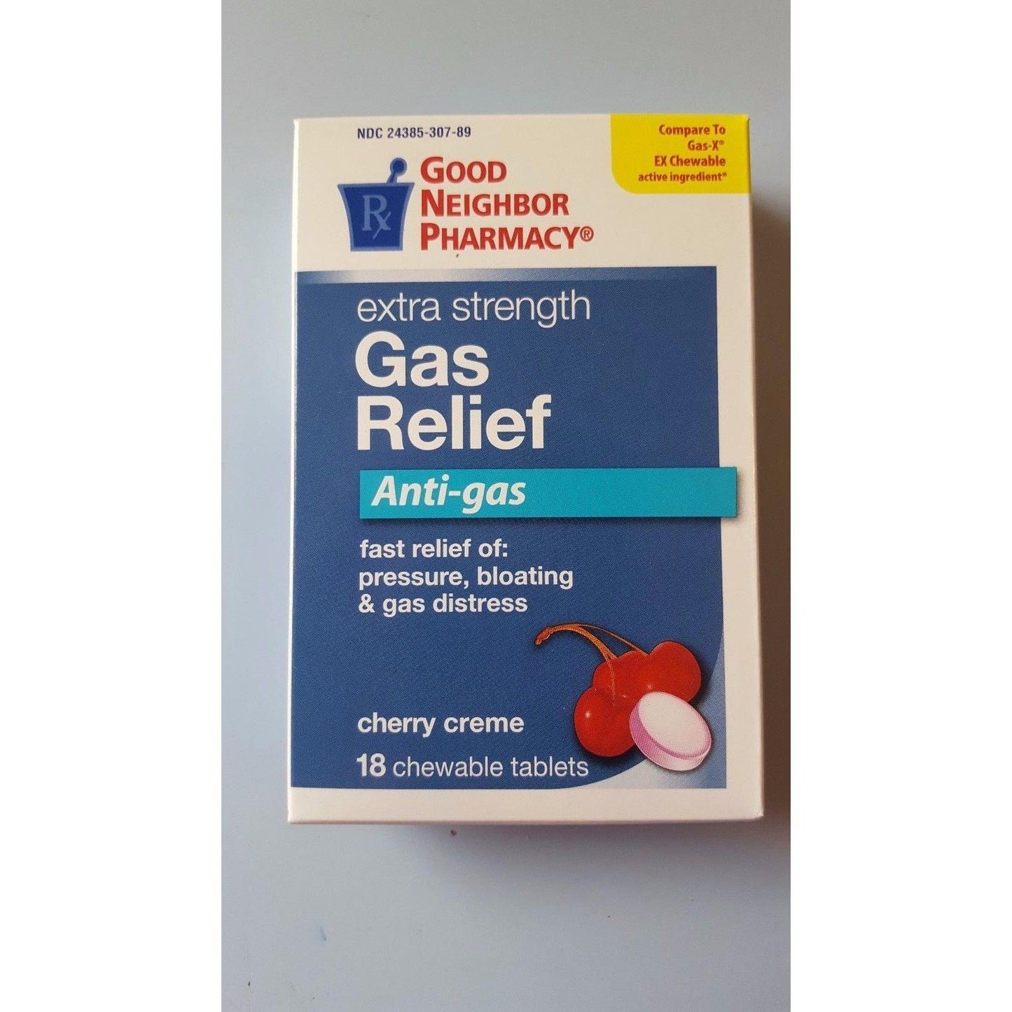 G.n.p. Gas Relief Cherry 125 Maximum Strength 18 Tabs