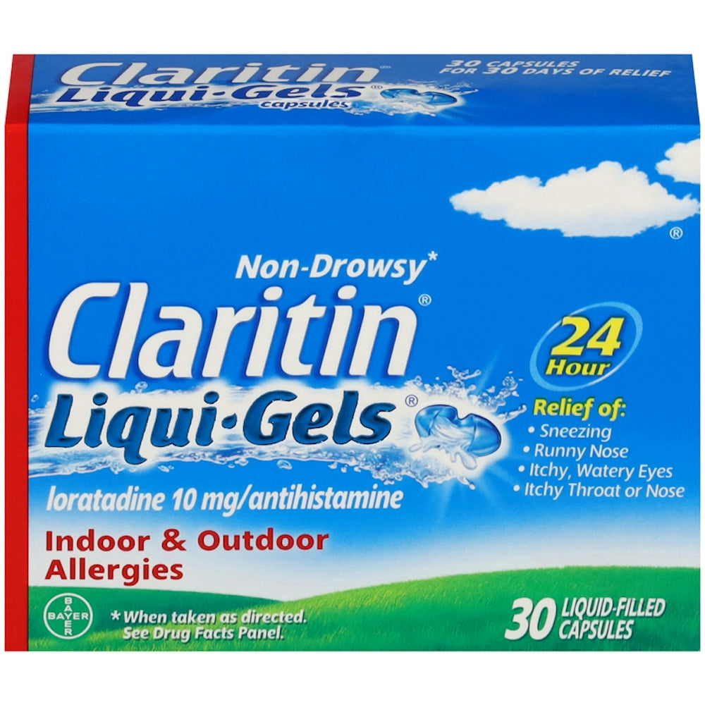 Claritin Liqui Gels Capsules 10 Mg Non Drowsy Indoor & Outdoor Allergies Relief