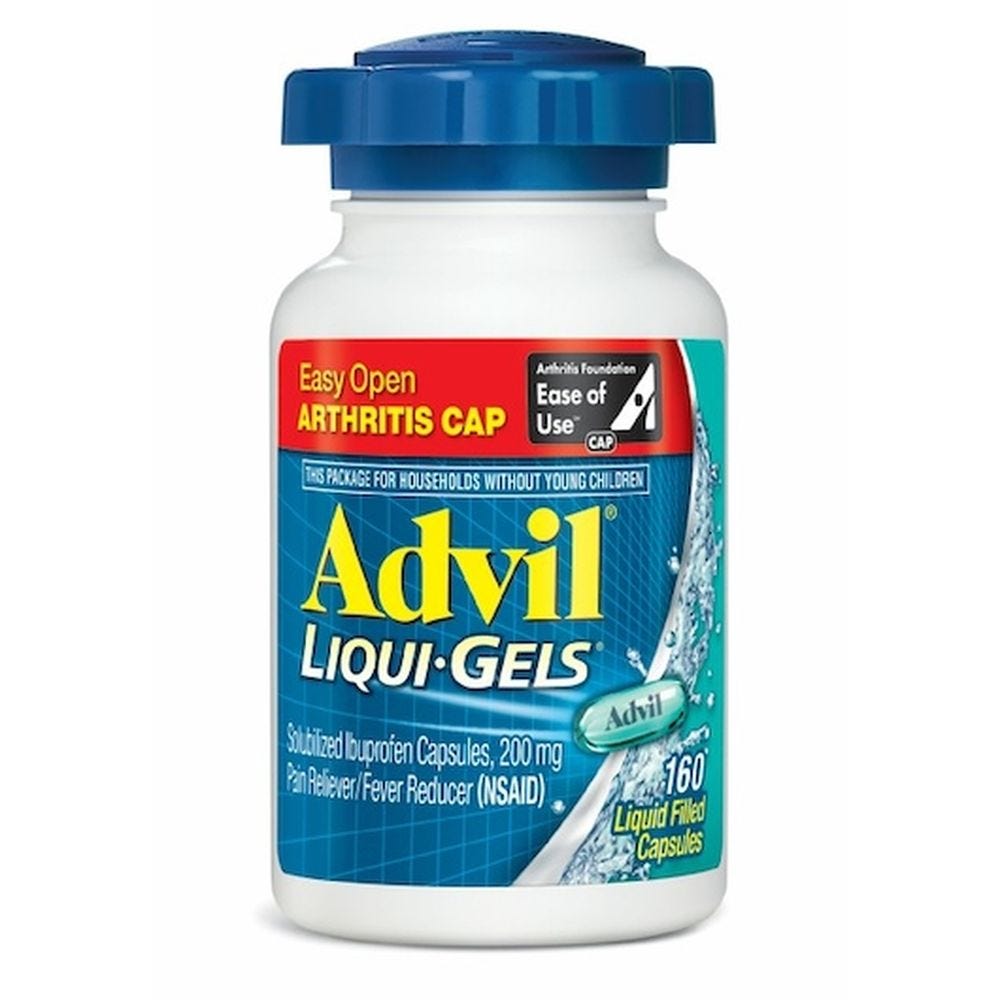 Advil Easy Open Cap Pain Reliever/Fever Reducer Capsules - Ibuprofen (NSAID) - 160ct