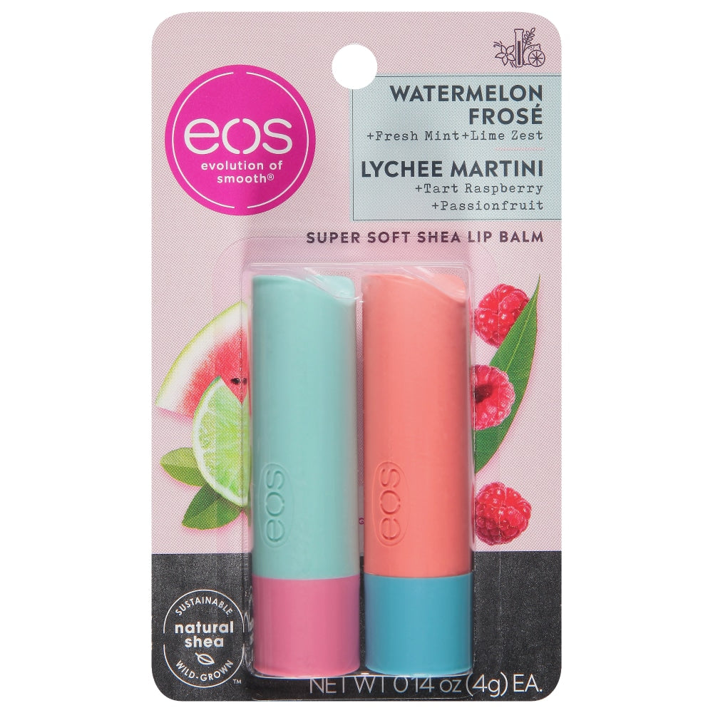 EOS Lip Balm, Watermelon Frose/Lychee Martini, 100% Natural