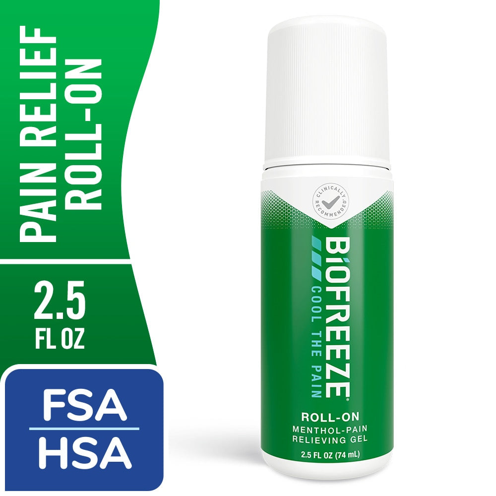 Biofreeze Pain Relieving Gel, Menthol, Roll On 2.5 Fl Oz