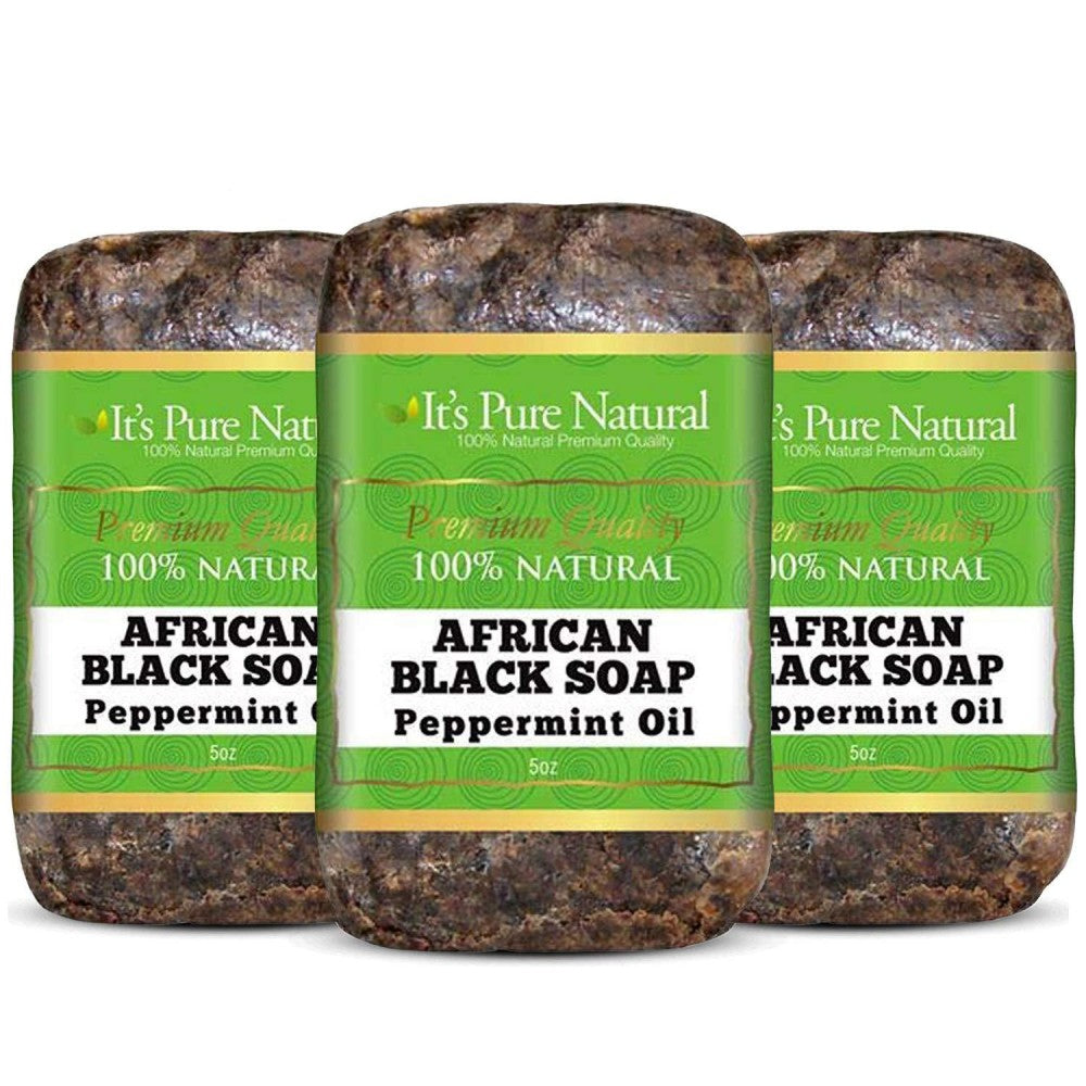 It's Pure Natural African Black Soap Peppermint Oil 5 Oz