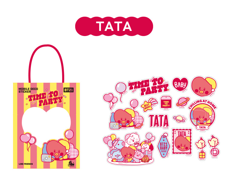 BTS x BT21 Minini Time To Party Mobile Deco Sticker