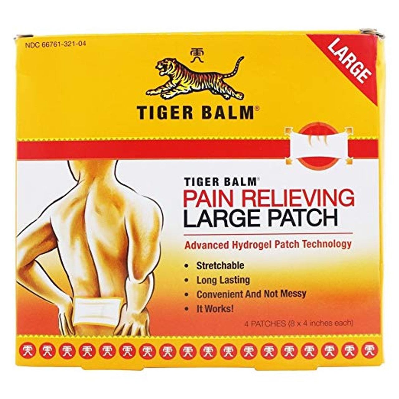 Tiger Balm Pain Relieving Hydrogel Patch, Large, 4 Patches