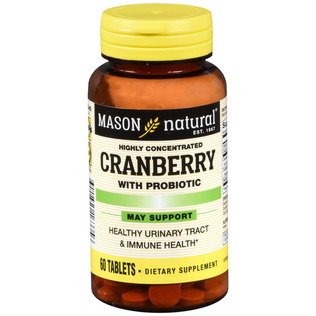 Mason Natural Cranberry With Probiotic, Highly Concentrated, 60 Tablets