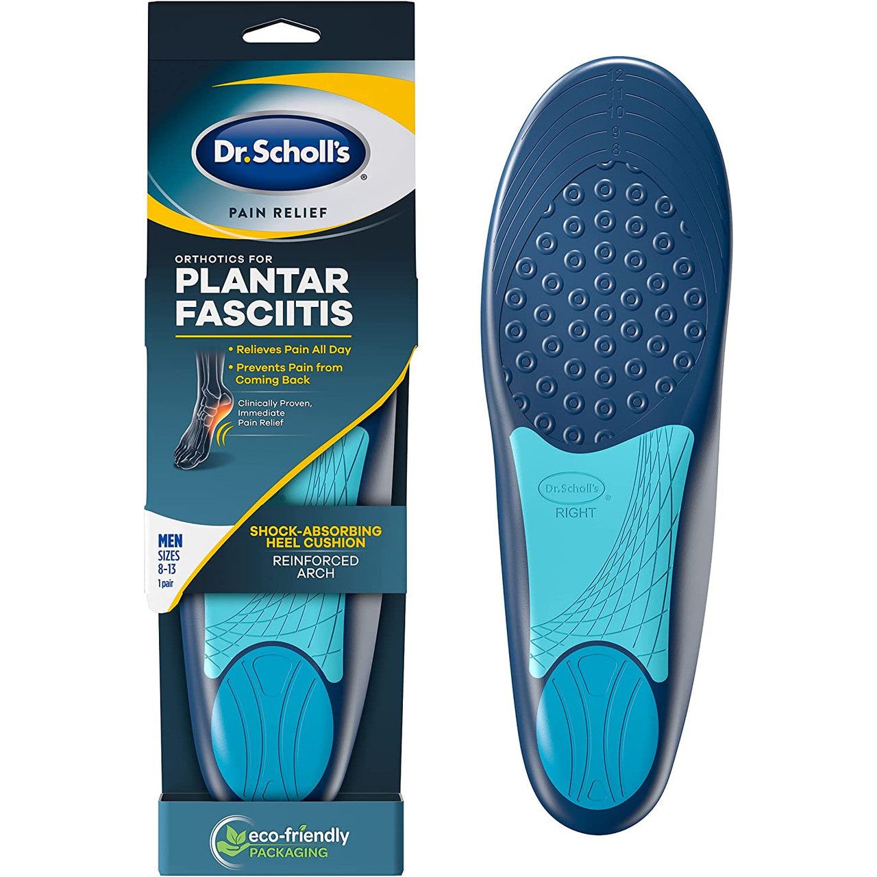 Dr. Scholl's Plantar Fasciitis Pain Relief Orthotics For Men Size 8-13