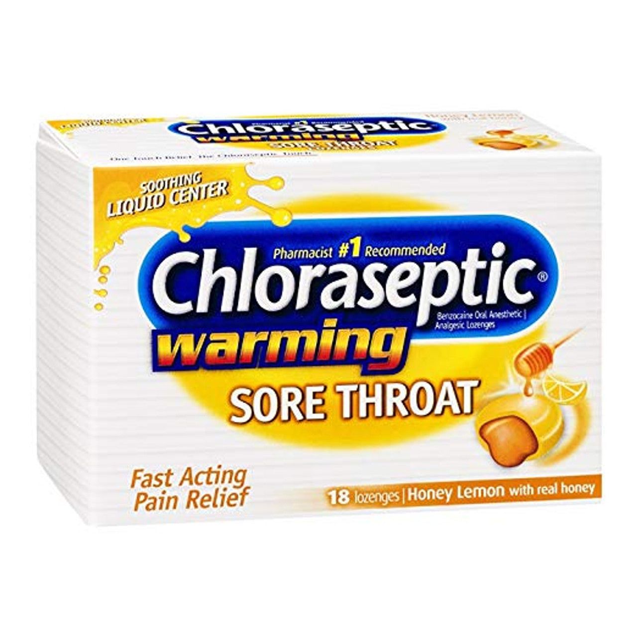 Chloraseptic Warming Sore Throat Lozenges, Honey Lemon