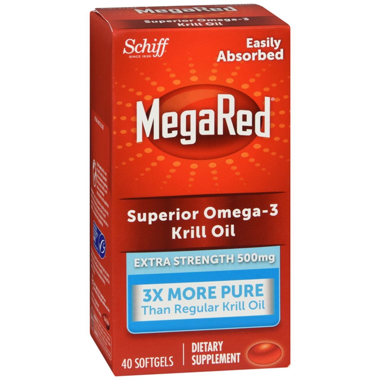 MegaRed Krill Oil, Superior Omega 3, Extra Strength, 500 Mg, Softgels