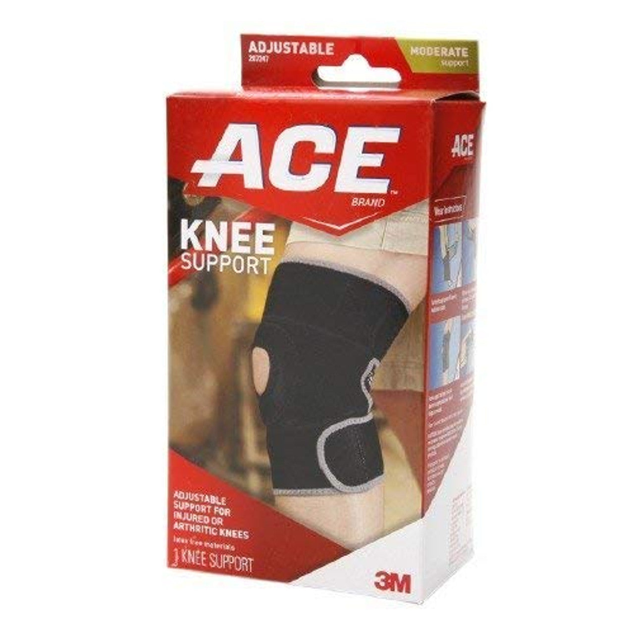 ACE Neoprene Knee Support, Adjustable, Moderate Support - Each