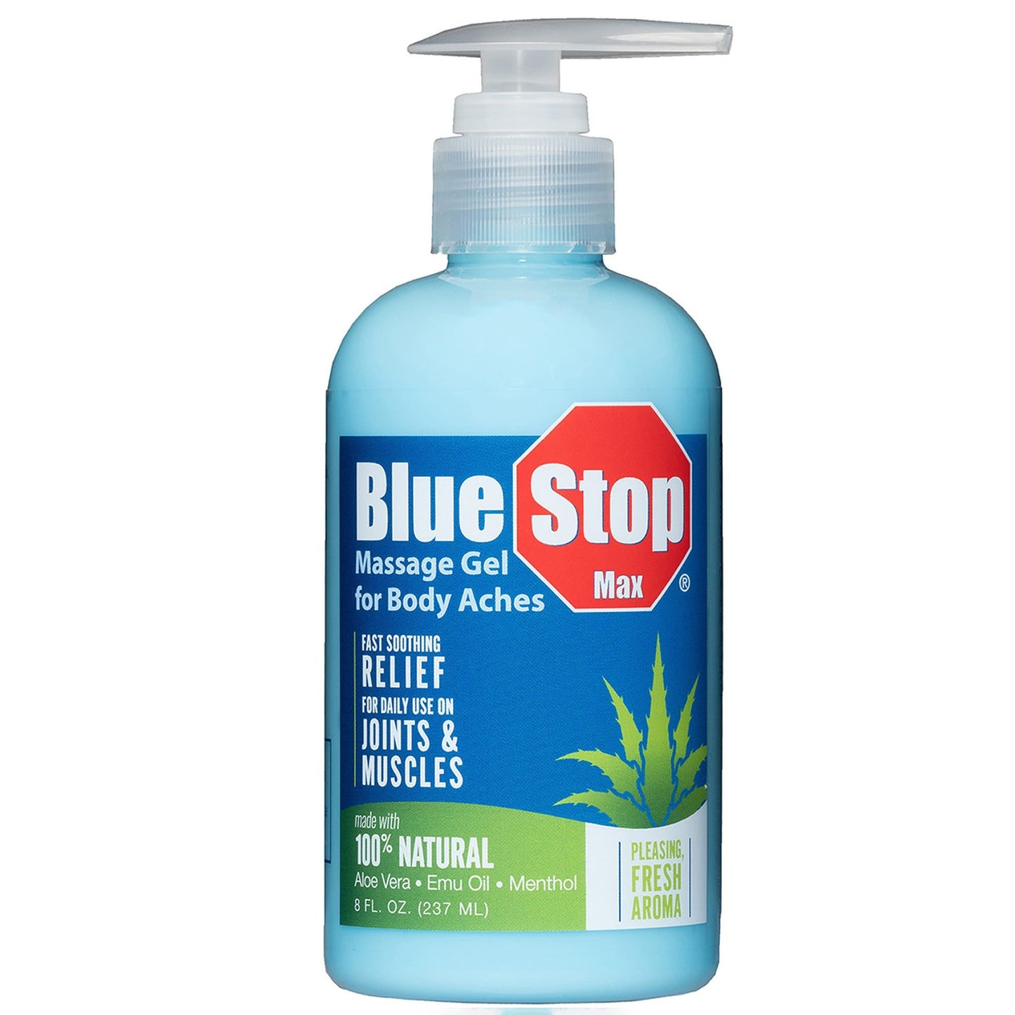 Blue Stop Max Massage Gel - For Body Aches 8.00 Fl Oz