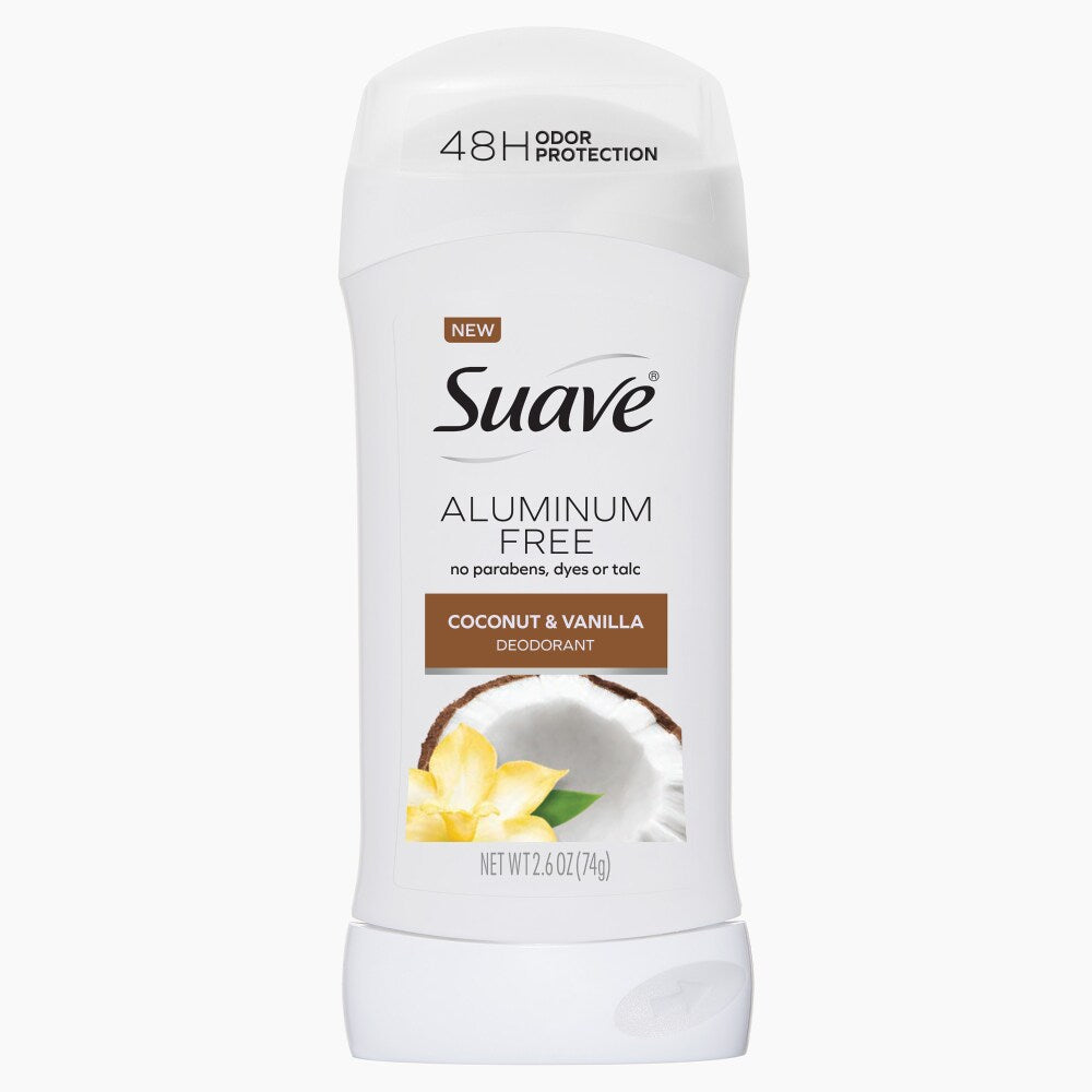 Suave Deodorant, Coconut & Vanilla, Aluminum Free 2.6 Oz