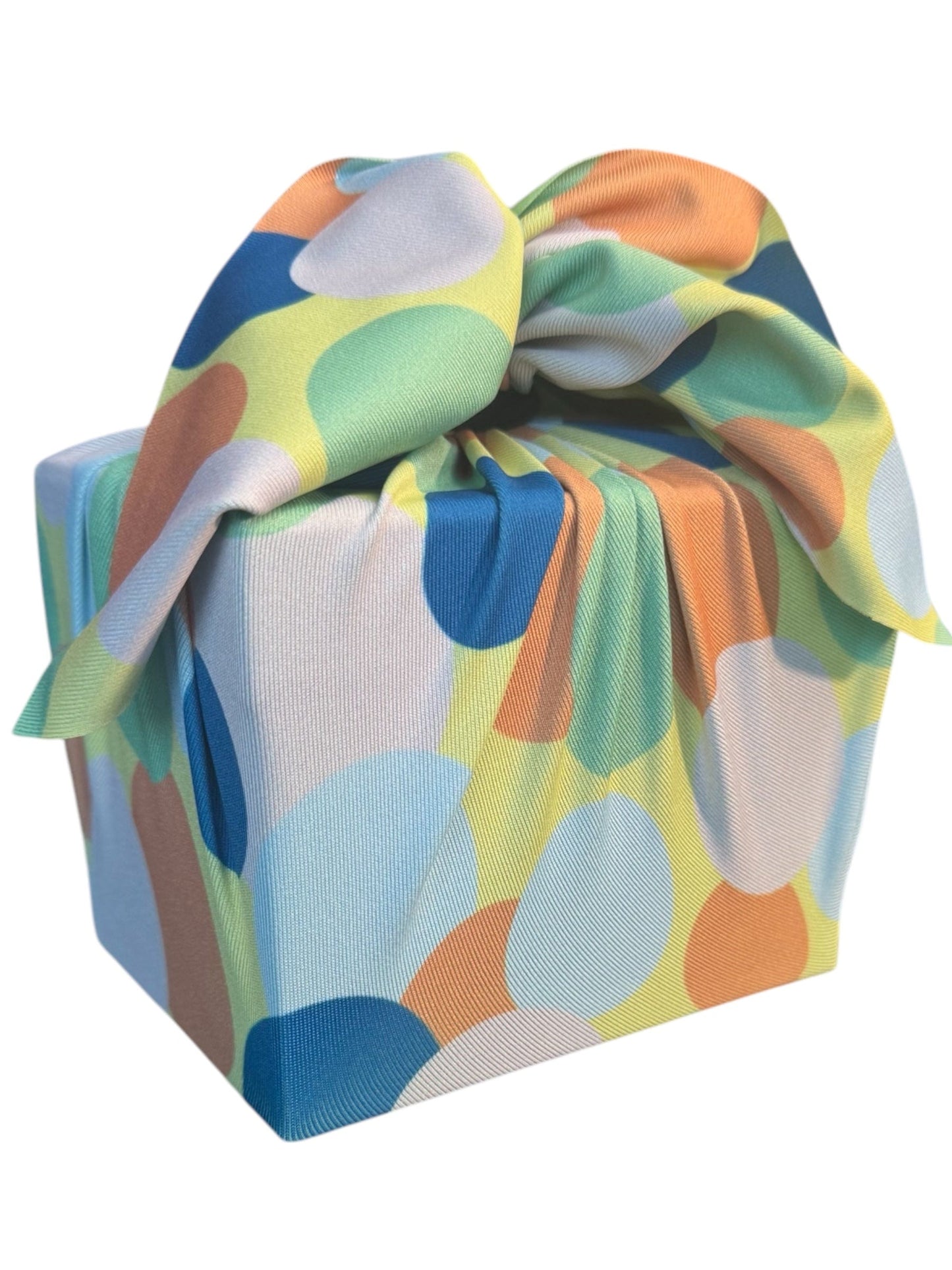 Set of 3 (S, L, XL) Reusable Cloth Furoshiki Gift Wrap | Polka Dot & Deep Blue
