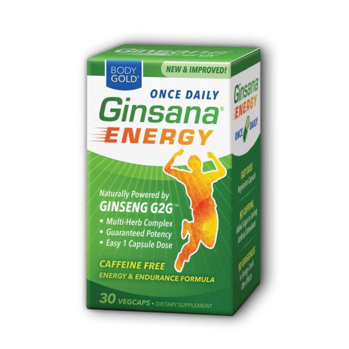 Body Gold Ginsana Energy, Caffeine Free, 30 VegCaps