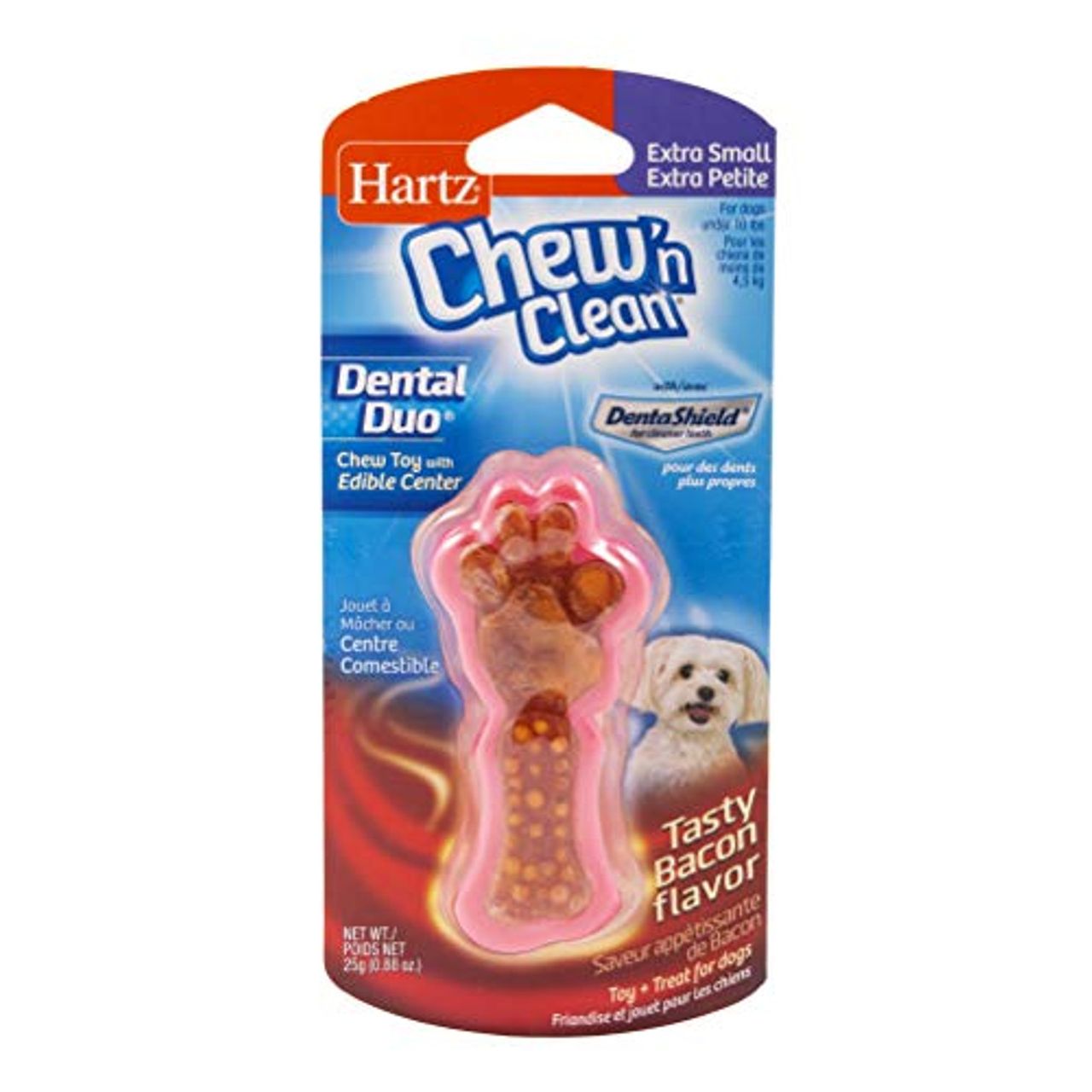Hartz Chew'n Clean Extra Small Tasty Bacon Flavor Chewy Toy 25 G