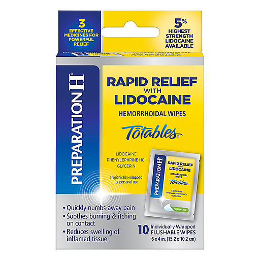 Preparation H Wipes Rapid Relief Lidocaine 10ct