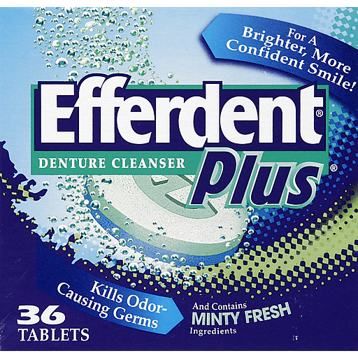 Efferdent Plus Anti-Bacterial Denture Cleanser Tablets Extreme Minty Fresh