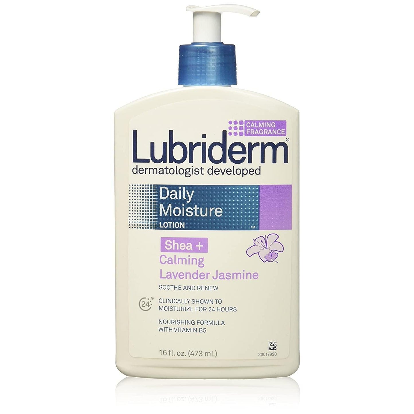 Lubriderm Daily Moisture Lotion For Dry Skin, Enriched With Nourishing Shea Butter, Vitamin B5, And Calming Lavender Jasmine, Non-Greasy 16 Fl. Oz