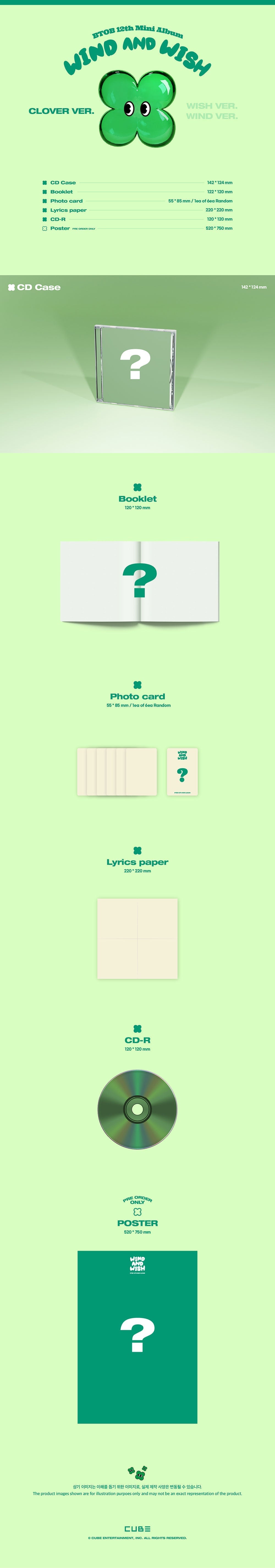 Btob 12Th Mini Album - Wind And Wish (Clover Version)