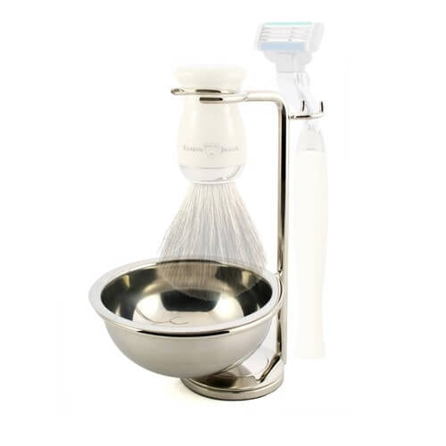 Edwin Jagger Nickel-Plated Shaving Brush and Razor Stand RHM8B