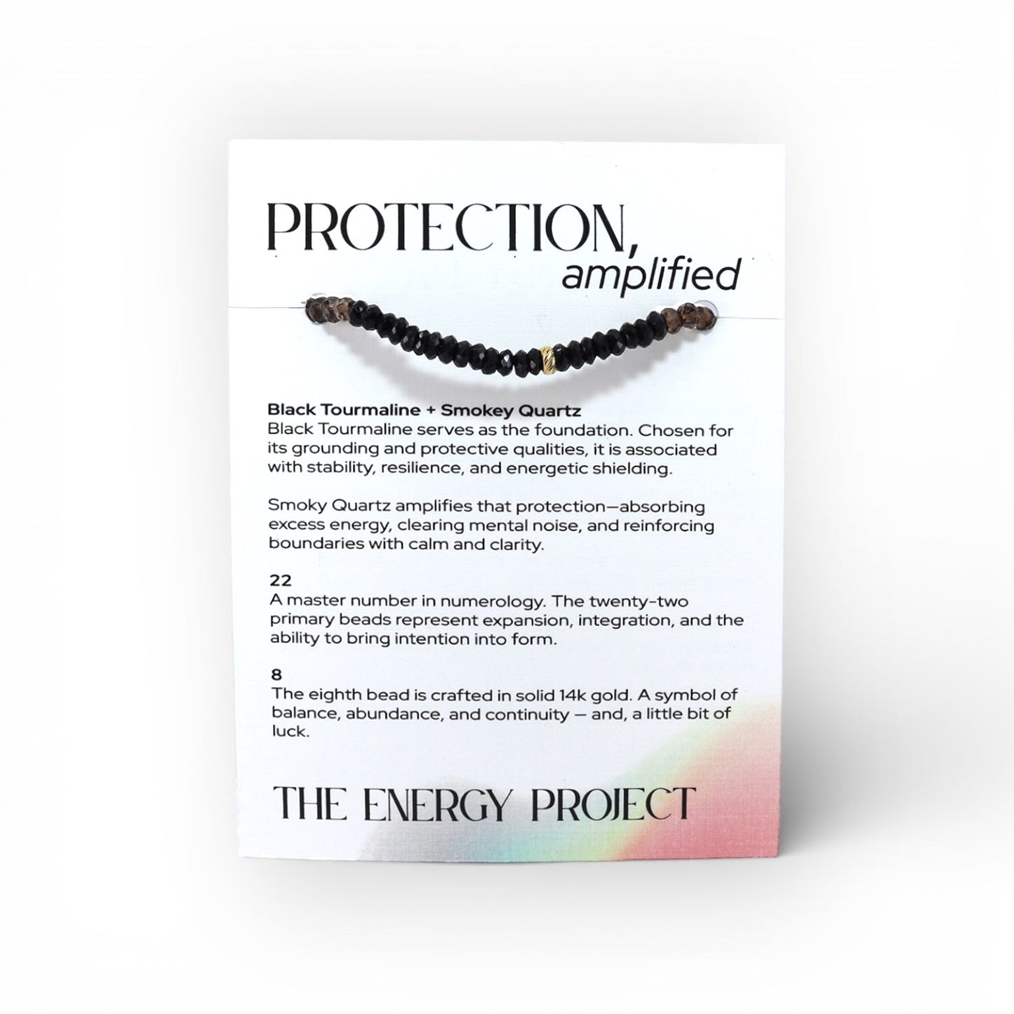 The Energy Project - Protecttion, Amplified Bracelet - Black Tourmaline, Smokey Quartz, 14k Gold