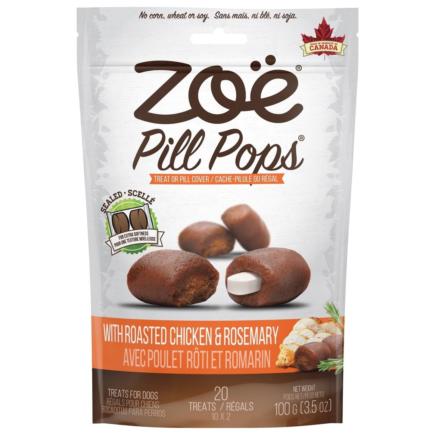 Zoe Pill Pops Dog Treats, Roasted Chicken & Rosemary
