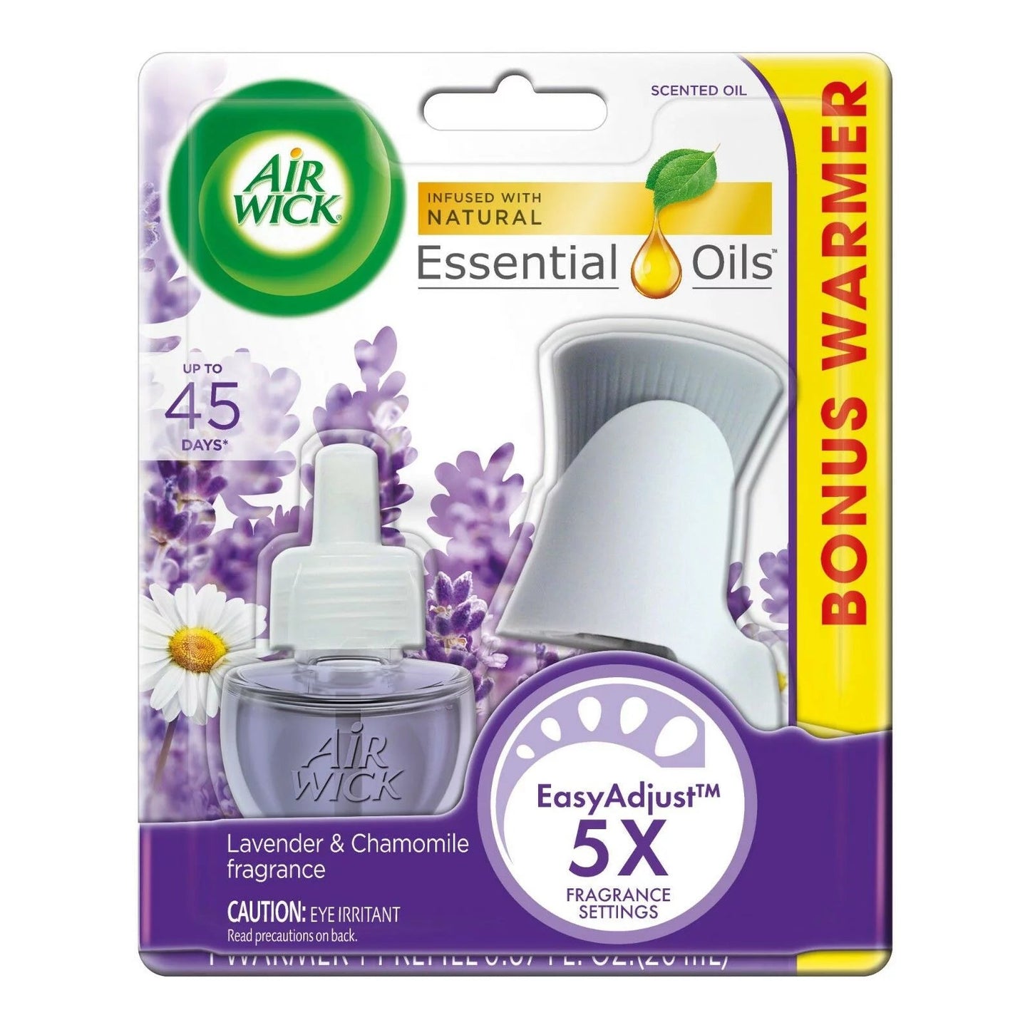 Air Wick Plug In Scented Oil Starter Kit With Essential Oils, Freshener Lavender And Chamomile, Warmer + 1 Refill
