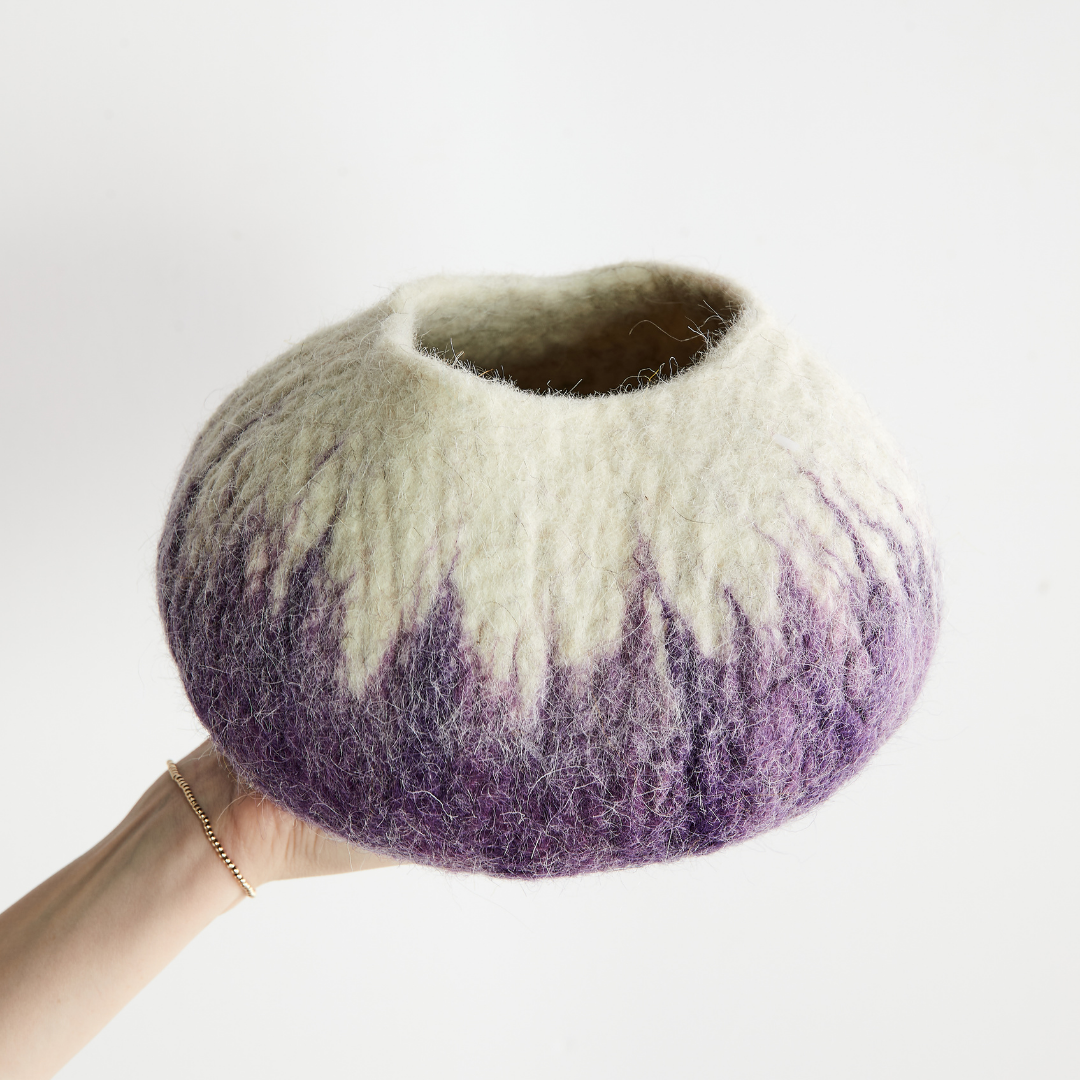 Violet Purple Decorative Wool Ukhamba Bowl