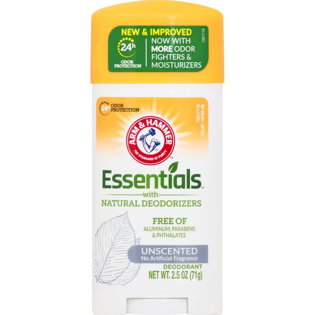 Arm & Hammer Essentials Natural Solid Deodorant Unscented 2-5 Ounce
