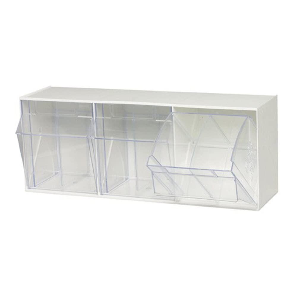 Quantum Storage Systems Tip Out Bin QTB303 – 3 Compartments White