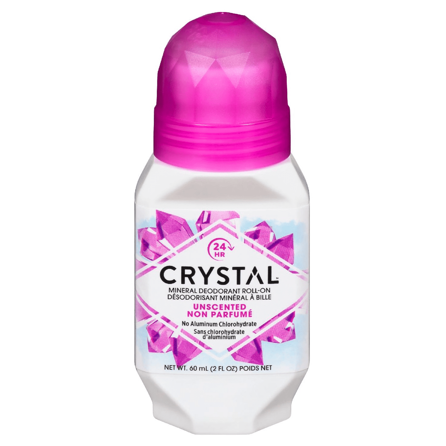 Crystal Deodorant Roll On, Mineral Enriched, Unscented 2.25 Fl Oz