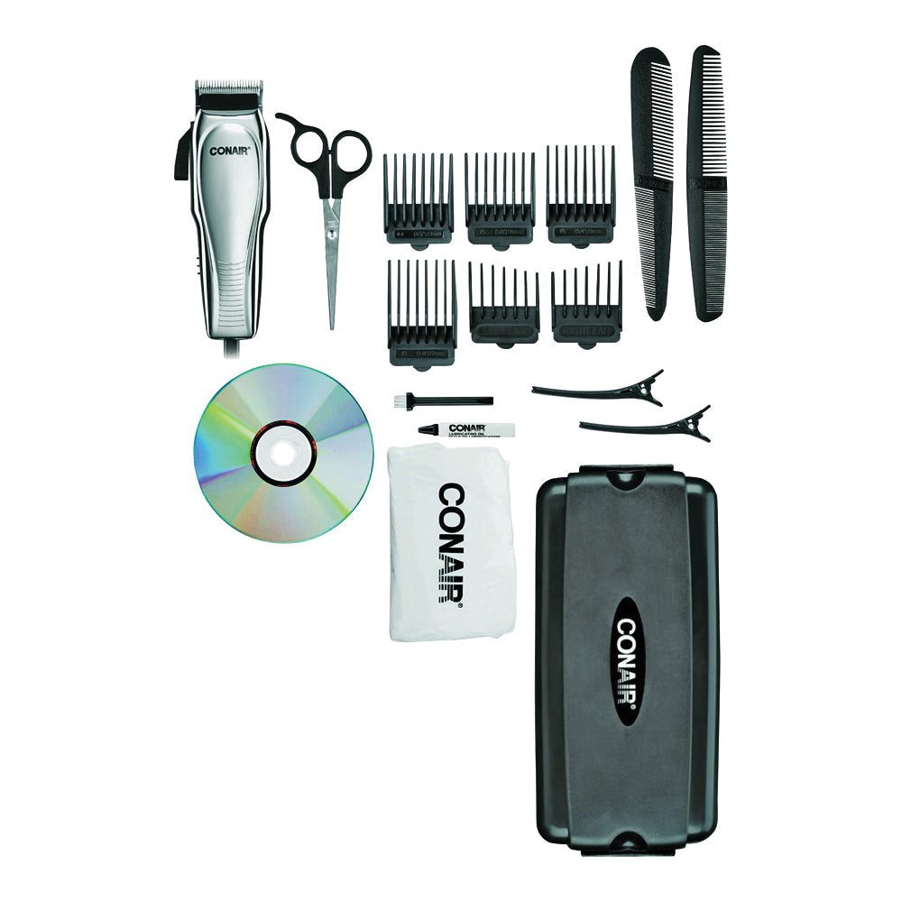 Conair Custom Cut Haircut Kit, Chrome, 21 Piece