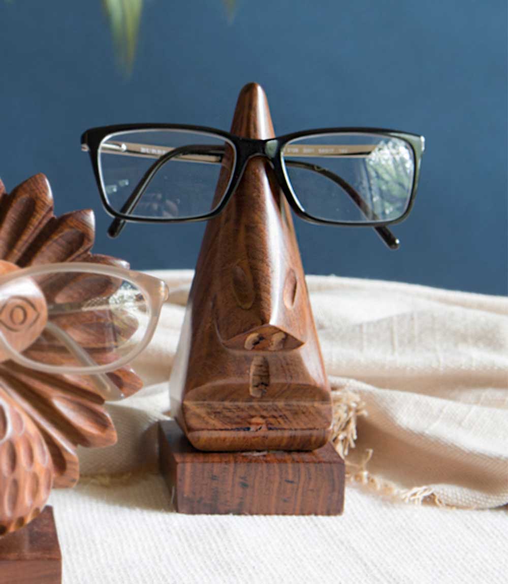Nose Glasses Holder Stand - Handcrafted Indian Rosewood - Osadia Concept Store