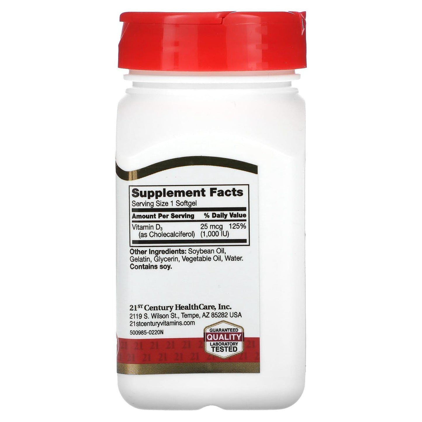 21st Century Vitamin D3-1000 Iu High Potency Softgels