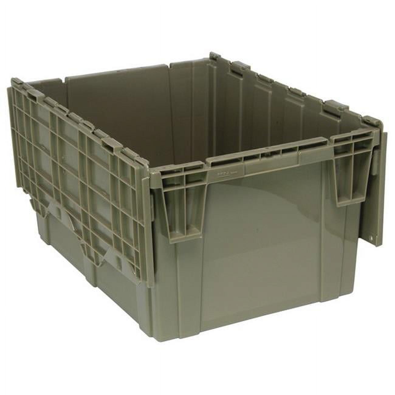 Quantum Storage Systems Gray Attached Lid Container, Plastic
