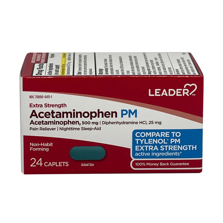 Perrigo Leader Extra Strength Acetaminophen 500mg 24 Caplets
