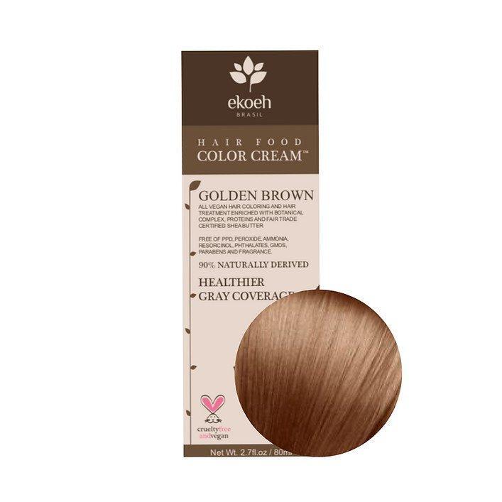 Ekoeh Brasil Hair Color Cream Golden Brown 2.7 Fl Oz (80ml) Liquid