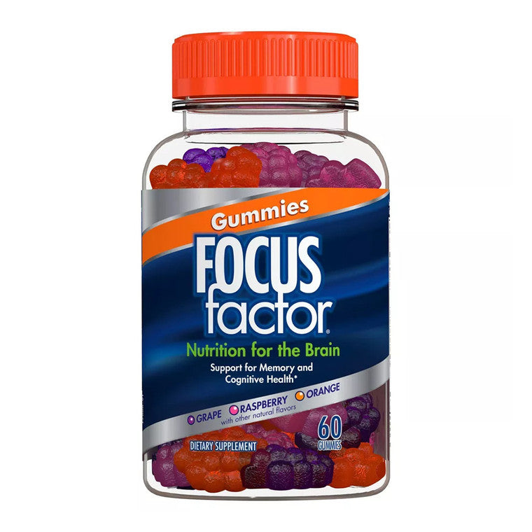 Focus Factor Nutrition For The Brain, Grape, Raspberry, Orange, 60 Gummies