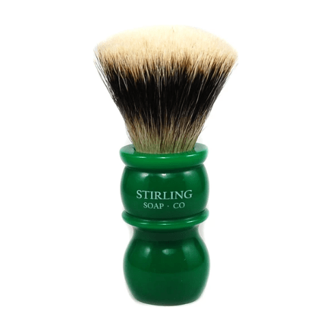 Stirling Soap Co. Green Handle Fan Knot Badger Shaving Brush