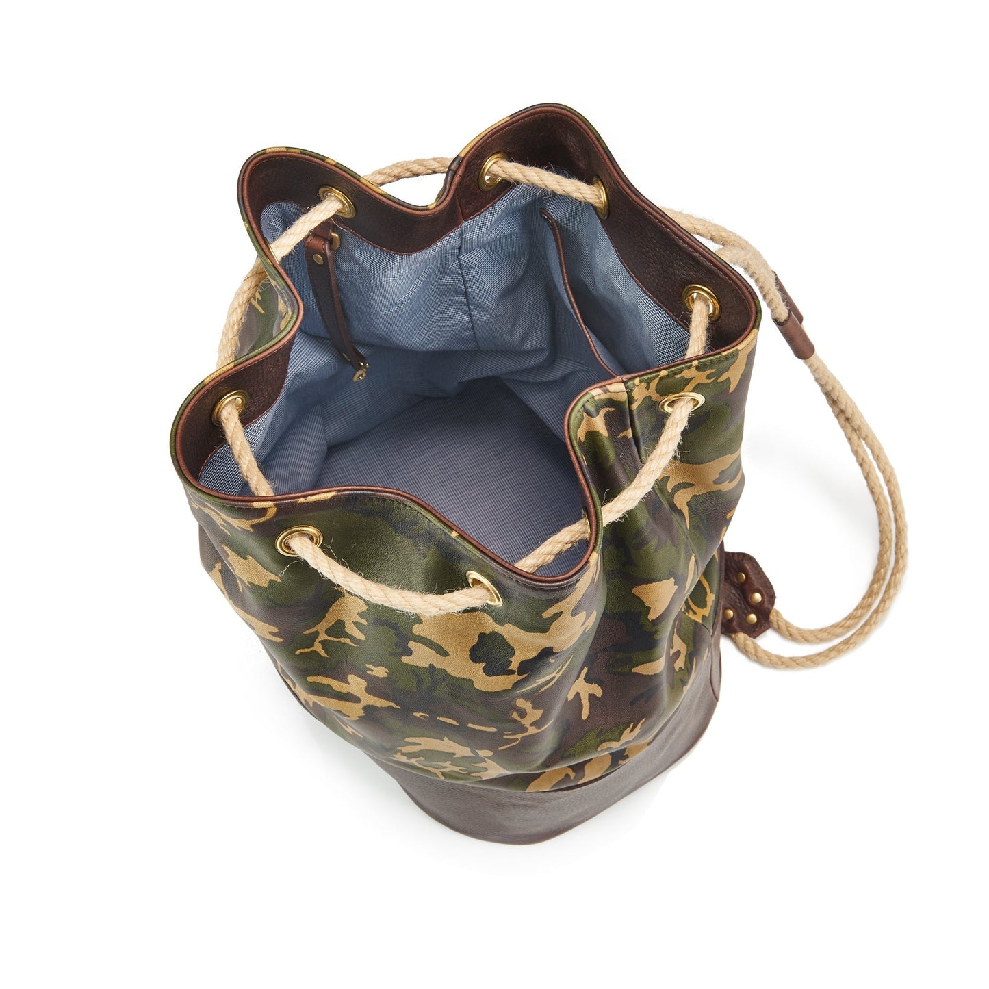 WANDERLUST Leather Duffle Bag ~ Tan Camo - Osadia Concept Store