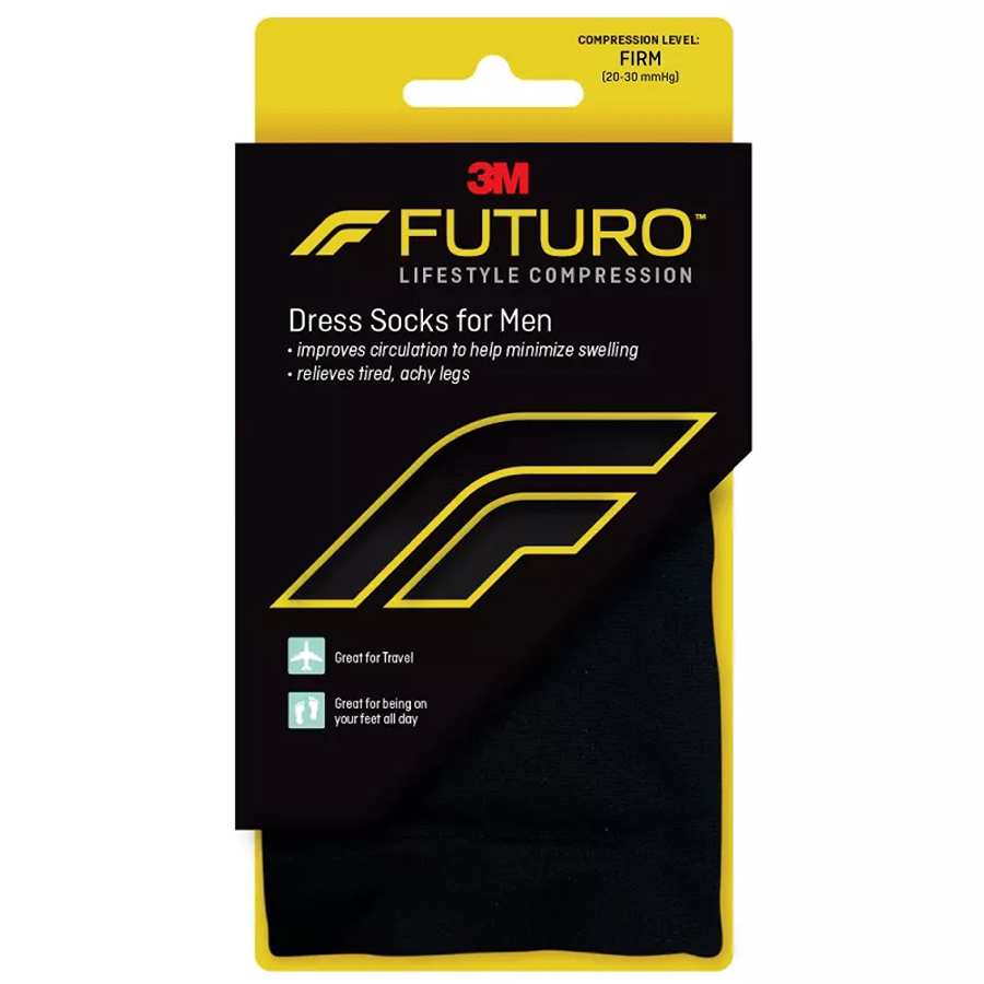 Futuro Restoring Dress Socks For Men Firm Medium Black