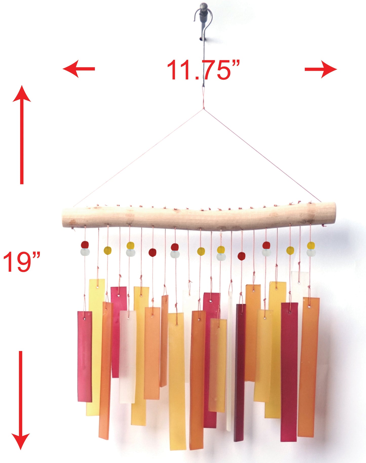 Recto, Tequila Sunrise Sea Glass Wind Chime